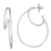 Nine West Silver Tone Double Hoop Earrings -Nine West shop 6016022