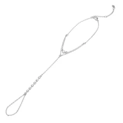 Nine West Silver Tone Crystal Hand Chain