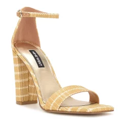 Nine West Marrie Women's Block Heel Dress Sandals -Nine West shop 6097981 Medium Natural Woven