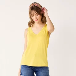 Women's Nine West Easy V-Neck Tank -Nine West shop 6171582 Furry Gold