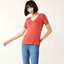 Women's Nine West Essential V-Neck Tee -Nine West shop 6172031 Sicily Tomato