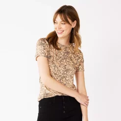 Women's Nine West Essential Crewneck Tee -Nine West shop 6172706 Cheetah