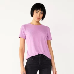 Women's Nine West Essential Crewneck Tee -Nine West shop 6172706 Lupine Lilac Rib